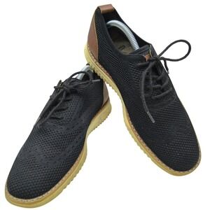 George Men's Black Knit Oxford Shoes Memory Foam Comfort Size 8 Pre-owned